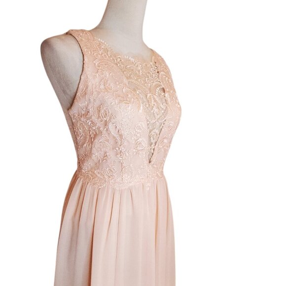 Anthropologie BHLDN SZ 4 Jenny Yoo Collection Blush Pink Dolly Dress Gown Maxi - Picture 5 of 12